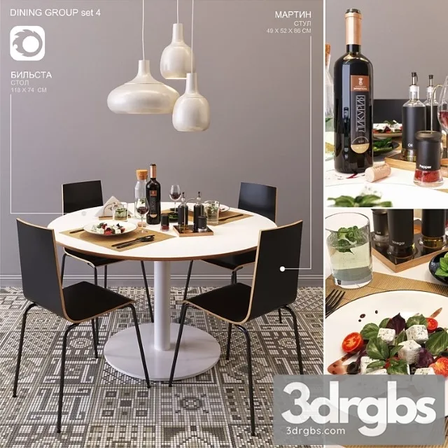 Ikea Dining group Set4 2 3dsmax Download