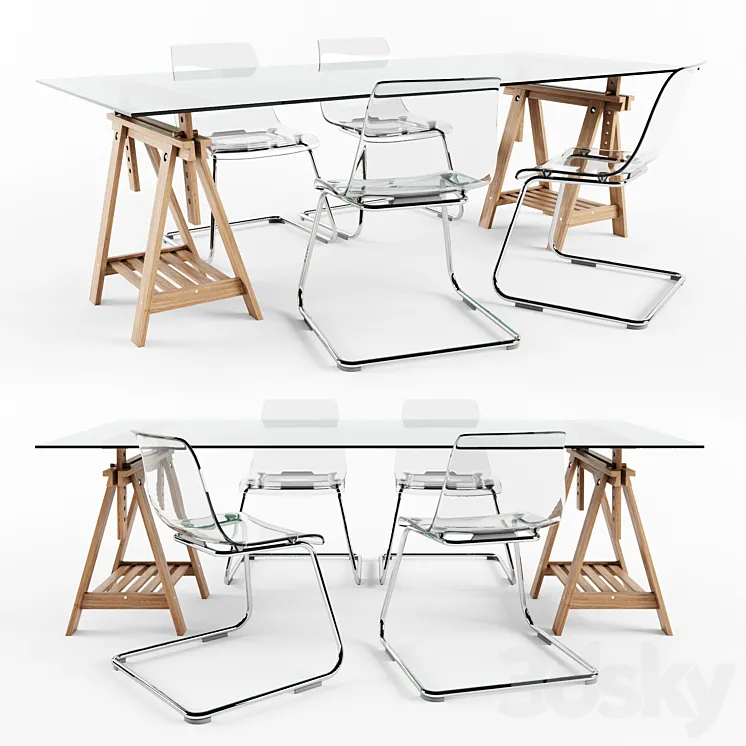 Ikea Finnvard Table With Tobias Chair 3DS Max