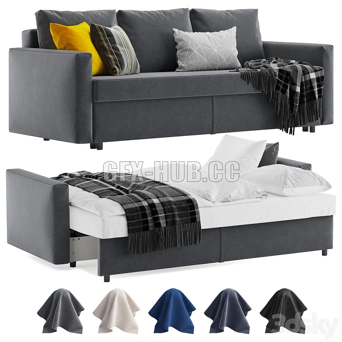 Ikea Friheten sleeper sofa 3 seats 3dsMax Model