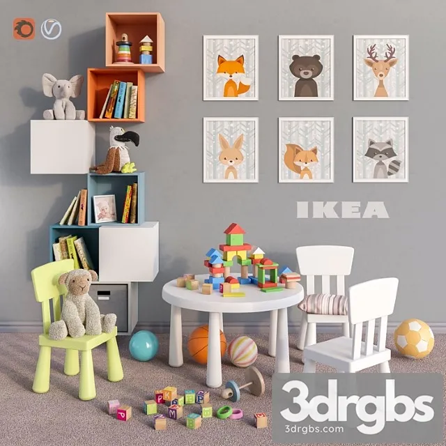 Ikea Furniture Accessories Decor and Toys Set 4 3dsmax Download