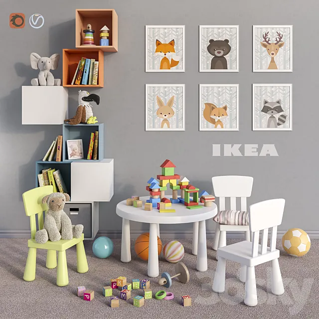 IKEA furniture. accessories. decor and toys set 4 3DSMax File