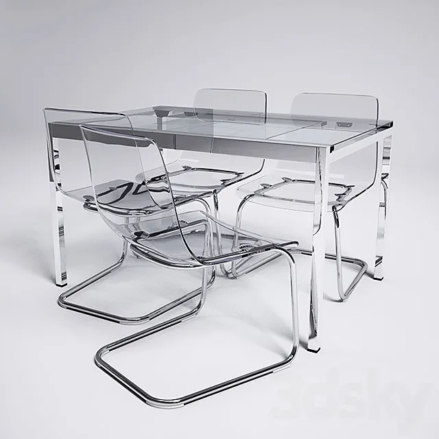 Ikea Glivarp Table and Tobias chairs 3DSMax File