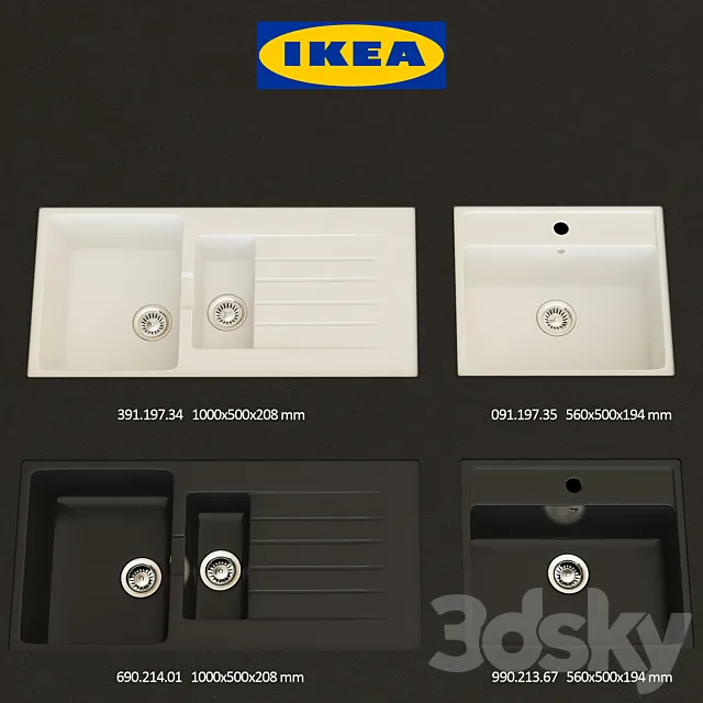 IKEA HALLVIKEN Sinks 3DSMax File