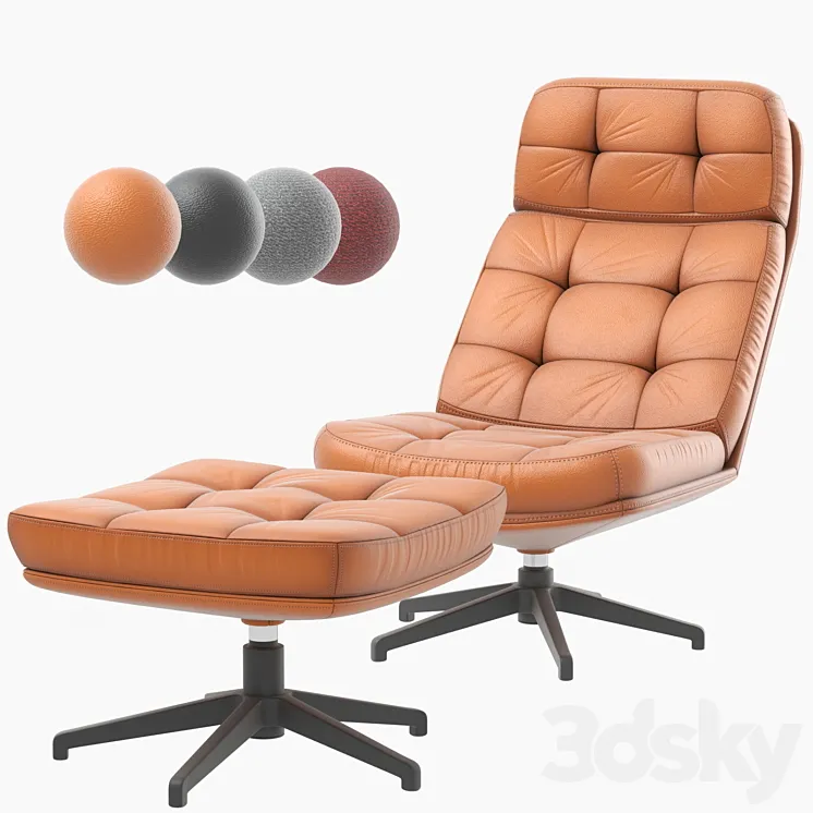 IKEA HAVBERG armchair and ottoman 3DS Max