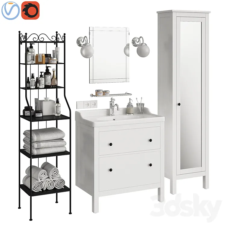 Ikea Hemnes bathroom 3DS Max