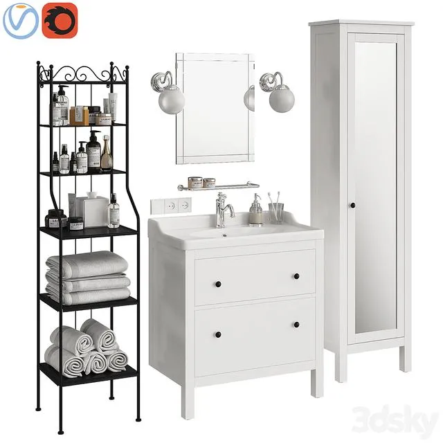 Ikea Hemnes bathroom 3dsMax Model