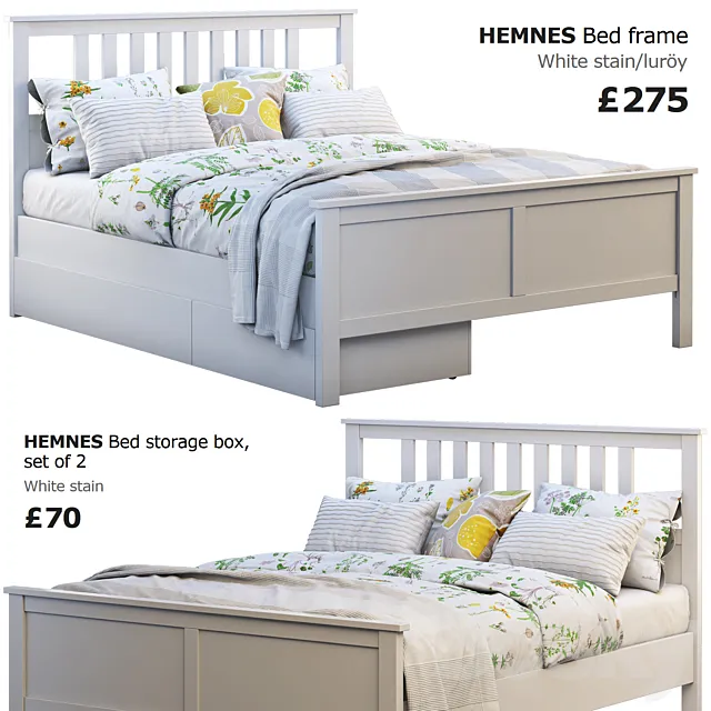 Ikea Hemnes bed 3 3DS Max Model