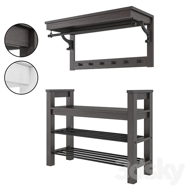 Ikea Hemnes Footwear Bench 3DS Max Model