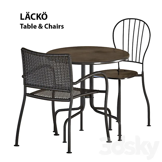 IKEA LACKO Table & Chairs 3ds Max