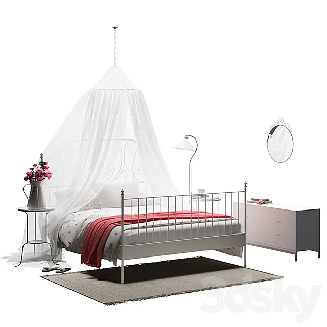 IKEA LEIRVIK BED 3ds Max