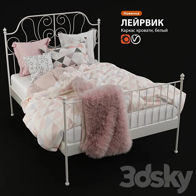 IKEA LEIRWIK bed 3ds Max
