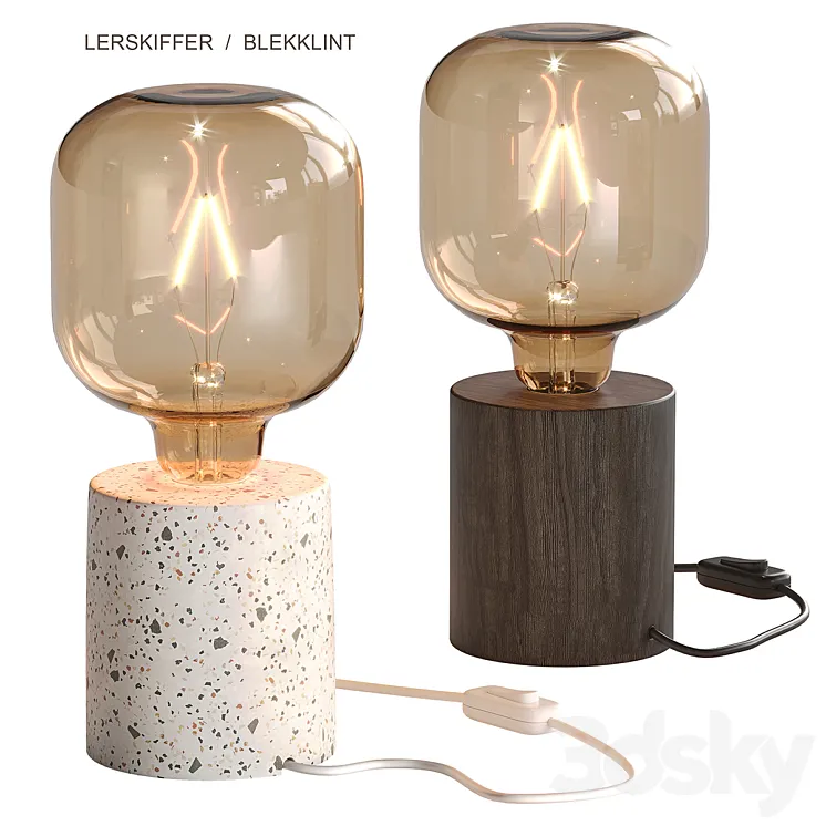 IKEA LERSKIFFER \/ BLEKKLINT table lamp 3DS Max