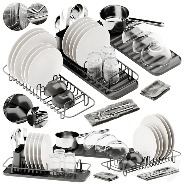 IKEA LILLHAVET Multifunctional dish rack set 3ds Max