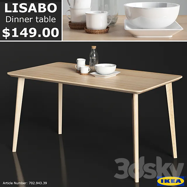 IKEA LISABO dinner table 3DSMax File