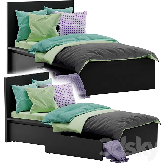 Ikea Malm Single Bed 2 3DSMax File