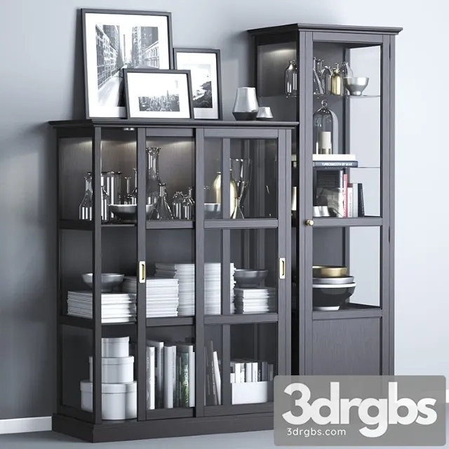 Ikea malsjö glass-door cabinets black stained black stained. 3dsmax Download