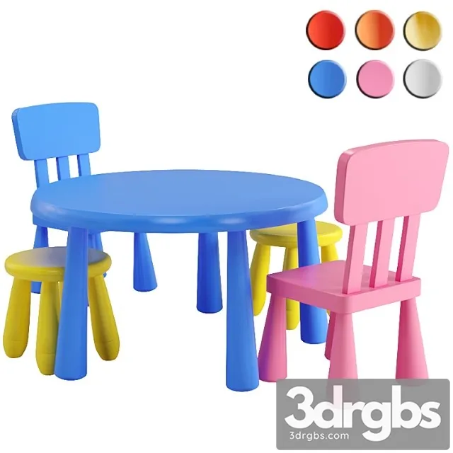 Ikea mammut table, chair, stool