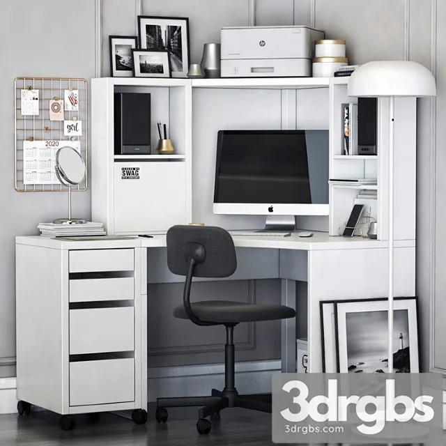 Ikea micke corner workplace 2 3dsmax Download