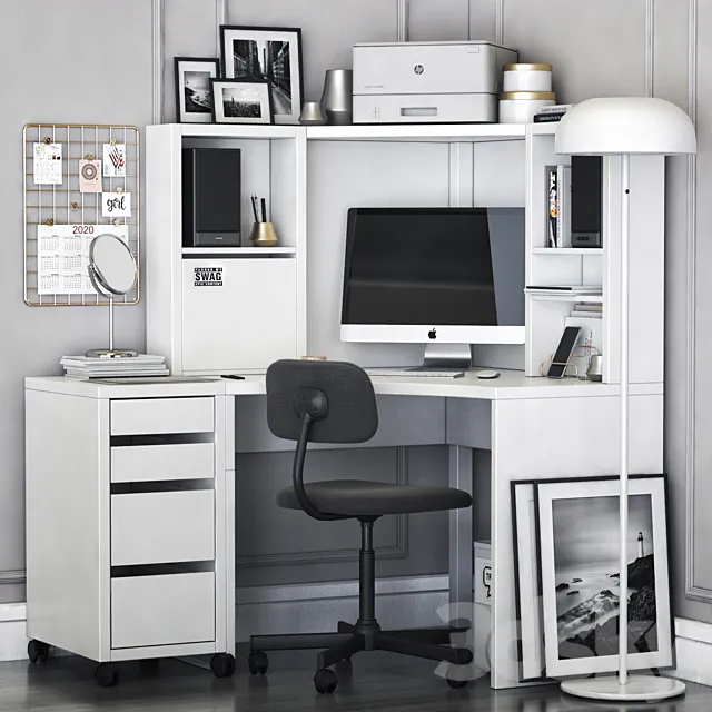 IKEA MICKE corner workplace 3DS Max Model