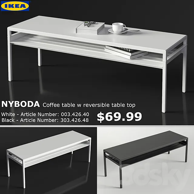 IKEA NYBODA Large Table 3DS Max Model