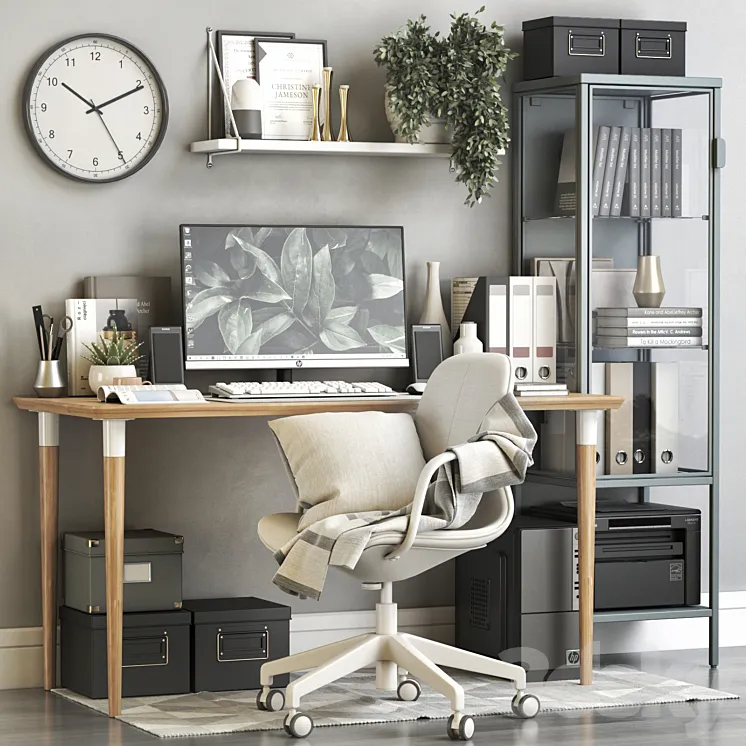 IKEA office workplace 115 3DS Max