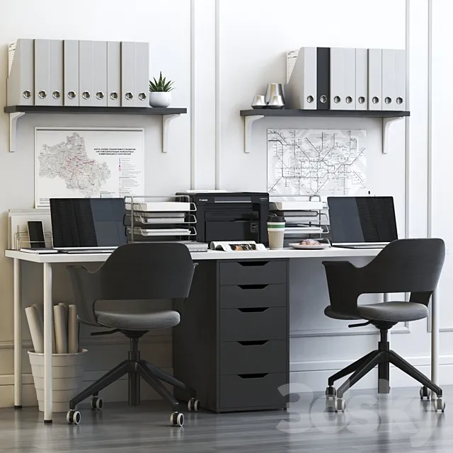 IKEA office workplace 12 3DS Max Model