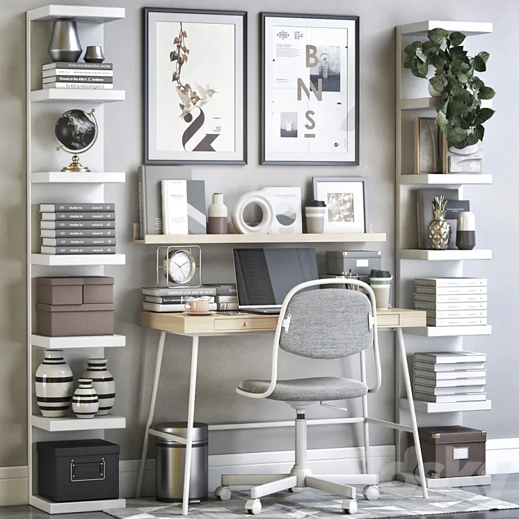 IKEA office workplace 126 3DS Max