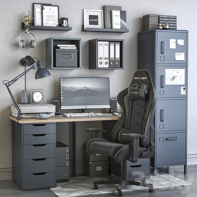 IKEA office workplace 130 3DS Max Model