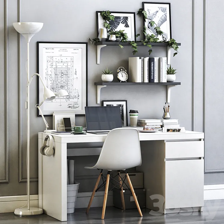IKEA office workplace 14 3DS Max