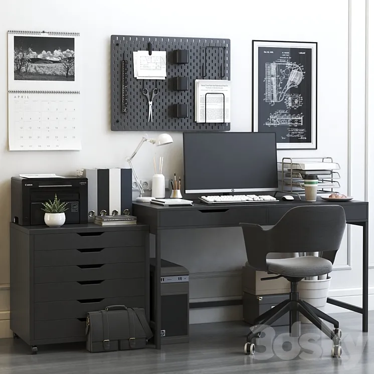 IKEA office workplace 15 3DS Max