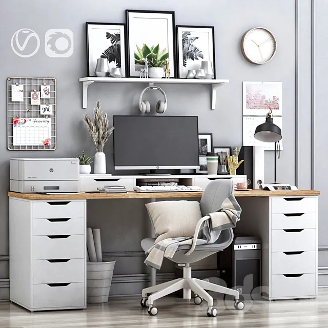 IKEA office workplace 19 3ds Max