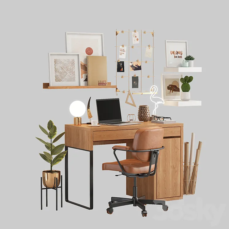 Ikea office workplace 3DS Max