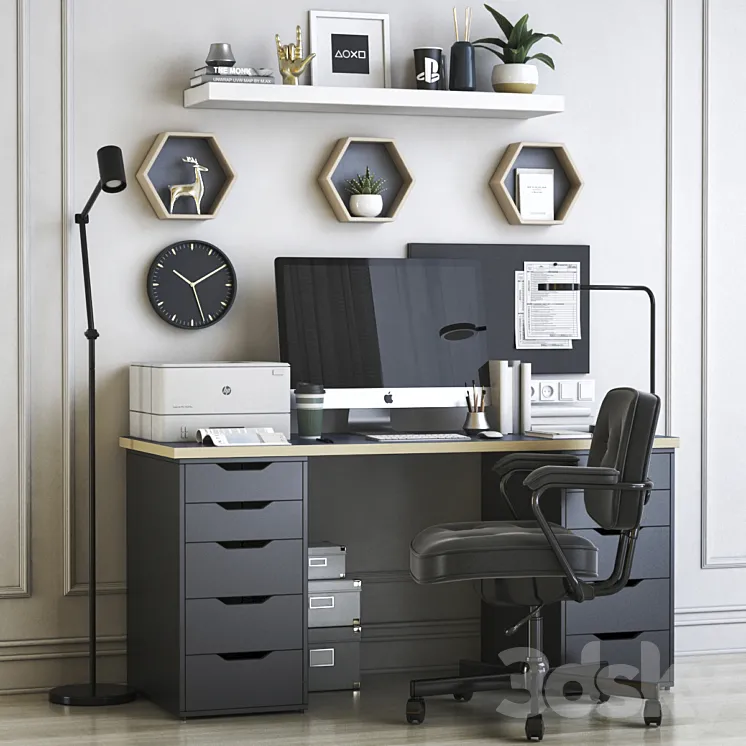 IKEA office workplace 42 3DS Max
