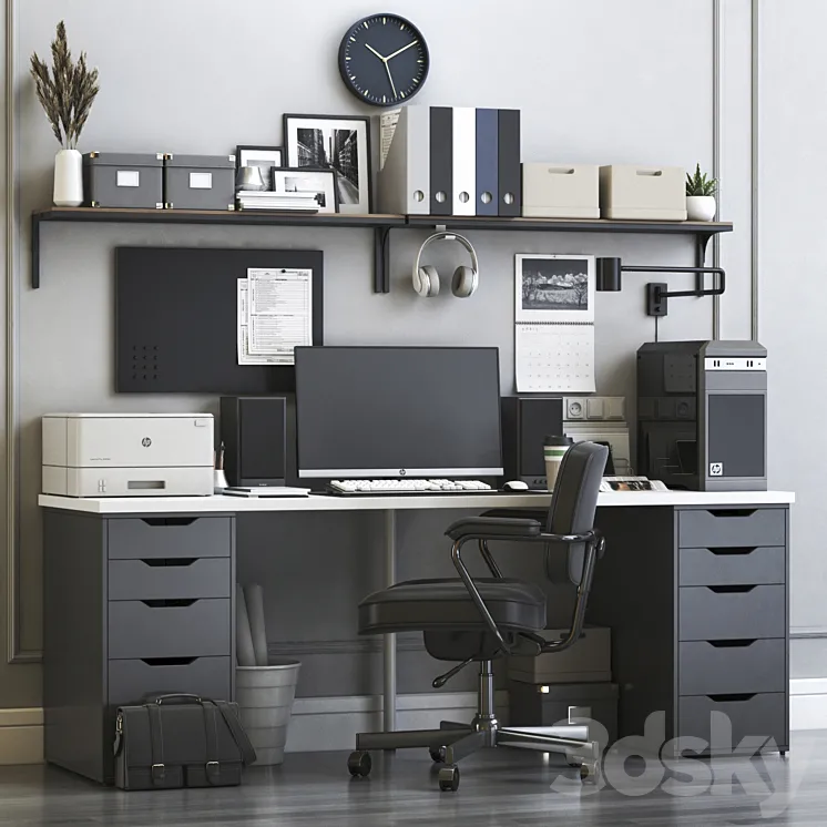 IKEA office workplace 5 3DS Max