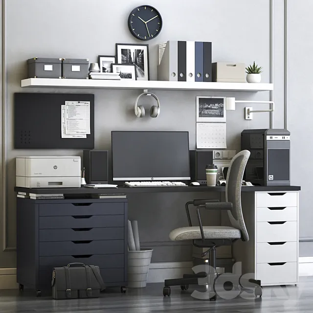 IKEA office workplace 6 3ds Max