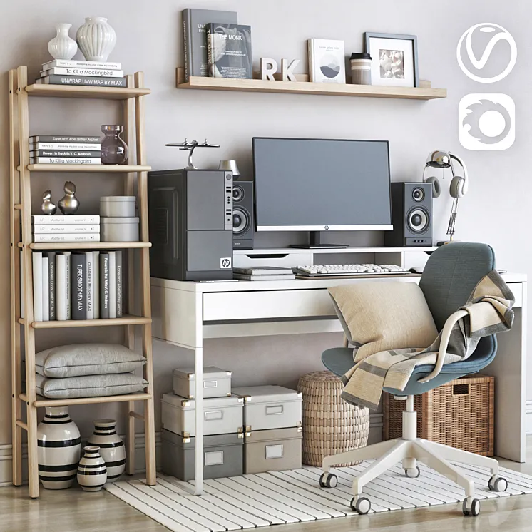 IKEA office workplace 68 3DS Max