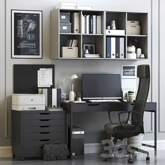 IKEA office workplace 7 3DS Max Model