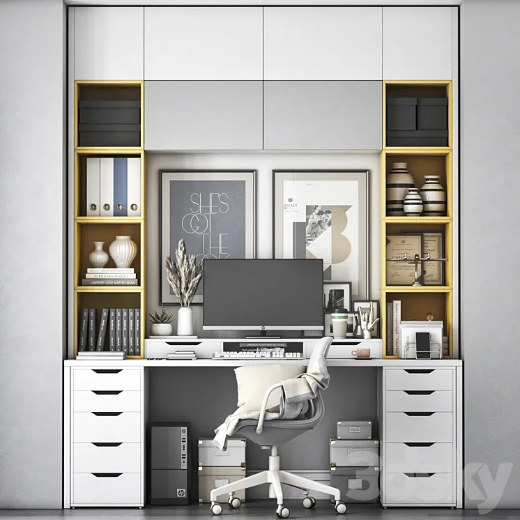 IKEA office workplace 76 3DS Max