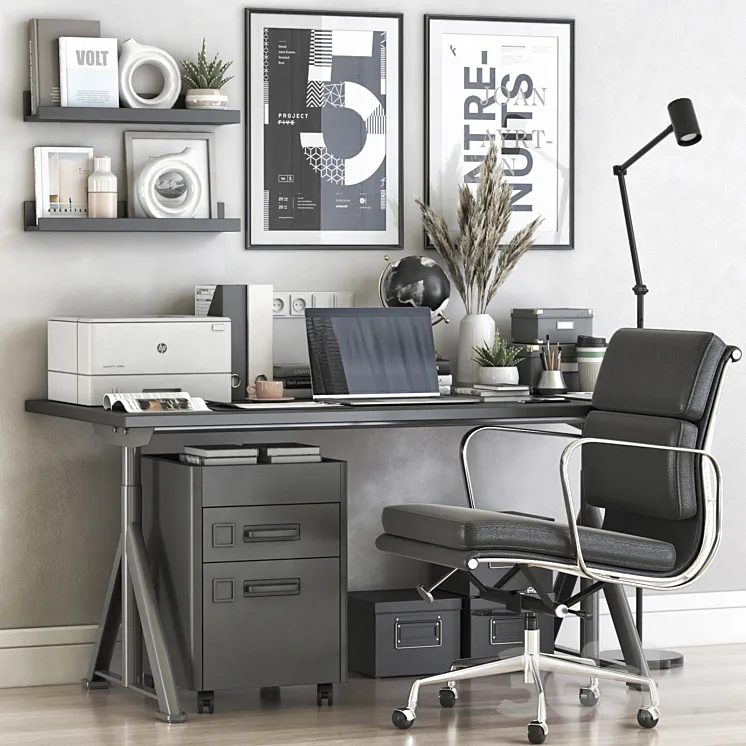 IKEA office workplace 85 3DS Max