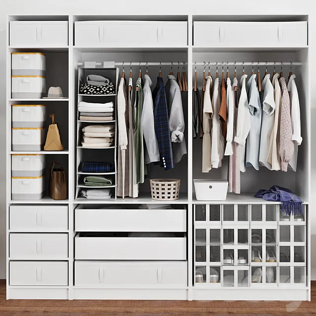 ikea PAX PAX Wardrobe 22 clothes closet 3ds Max