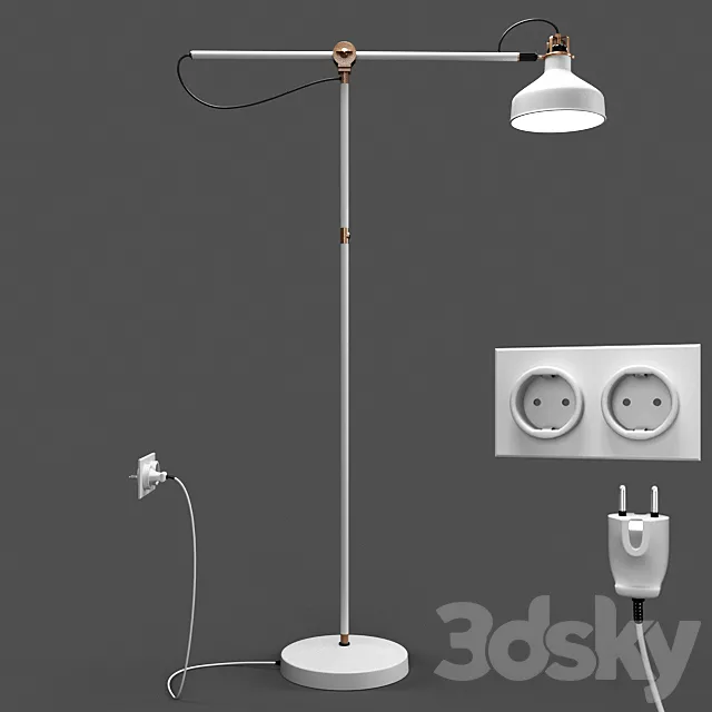 Ikea Ranarp Floor Lamp (rigged) 3ds Max