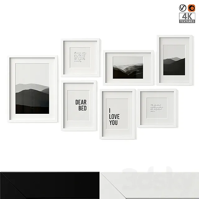 IKEA Ribba Poster Set 08 3ds Max