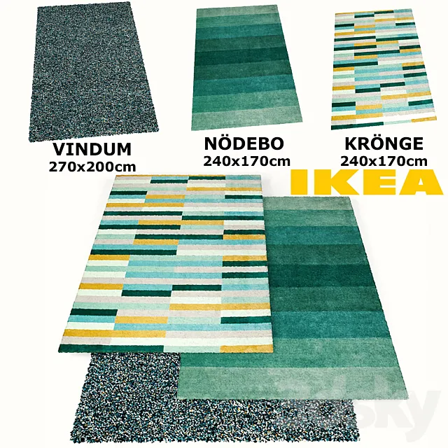 IKEA RUGS SET (VINDUM KRONGE NODEBO) 3DS Max Model