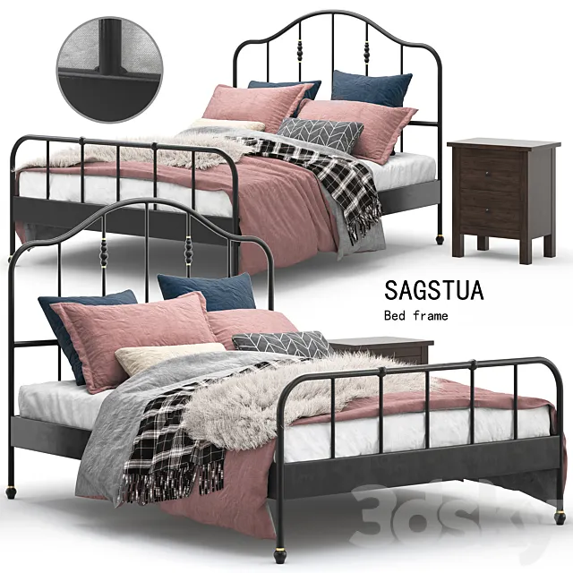 IKEA SAGSTUA Bed 3ds Max