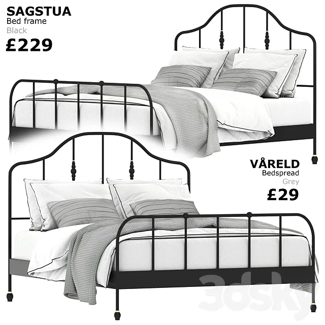 IKEA SAGSTUA Bed 3ds Max