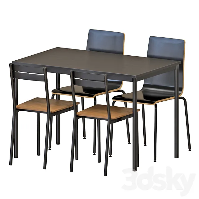 IKEA SANDSBERG Table And Chairs 3DSMax File
