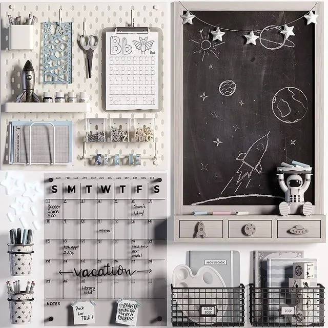 Ikea SKADIS Pegboard for Teenagers and Kids 07 3dsMax Model