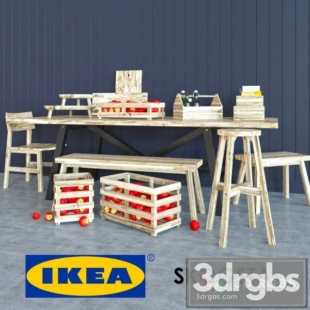 Ikea Skogsta Table and Chair 3dsmax Download
