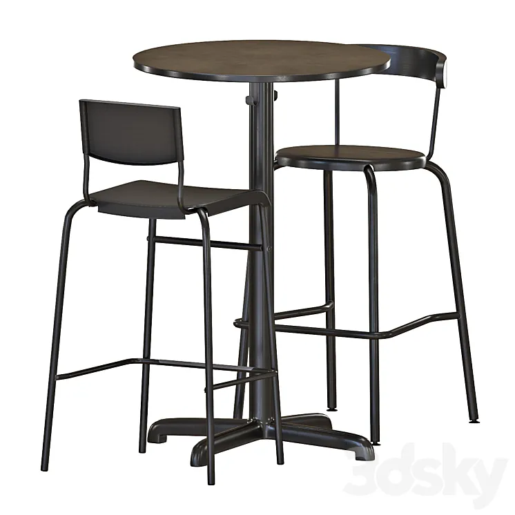 IKEA STENSELE Bar Table and Stools 3DS Max