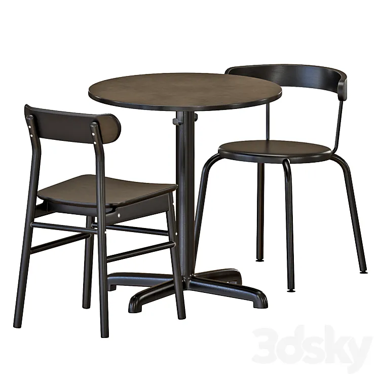 IKEA STENSELE Table and Chairs 3DS Max